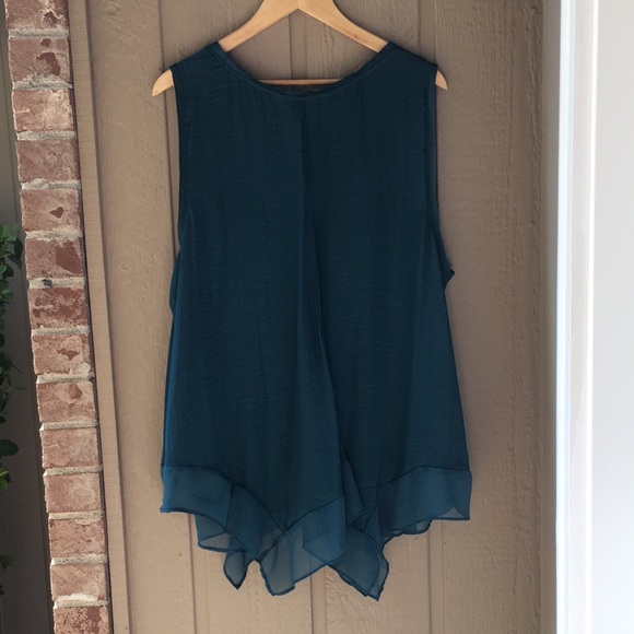 Simply Vera Wang Bottle Green relaxed fit tank 2X - Picture 8 of 11